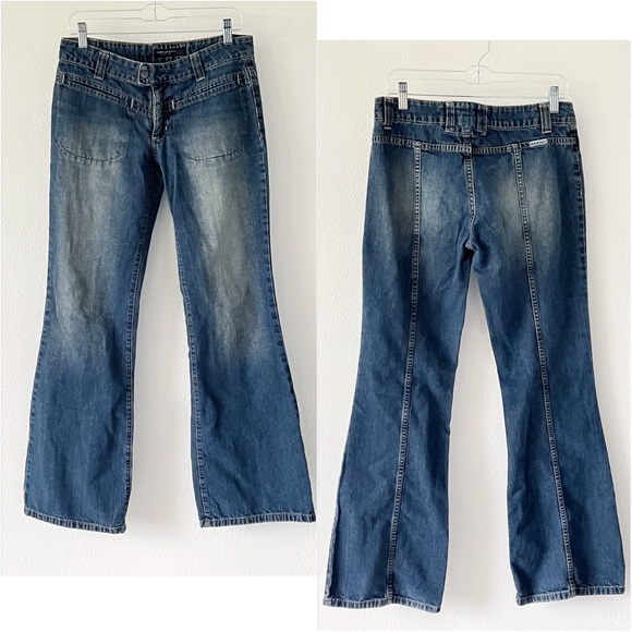 American eagle outfitters vintage Y2K flare low rise boho blue jeans size 6 - Picture 1 of 14